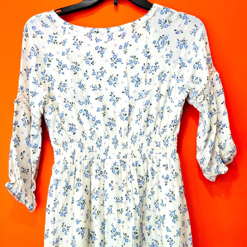 Justice Girl's Peasant Style Flower Print Dress-Size 12
